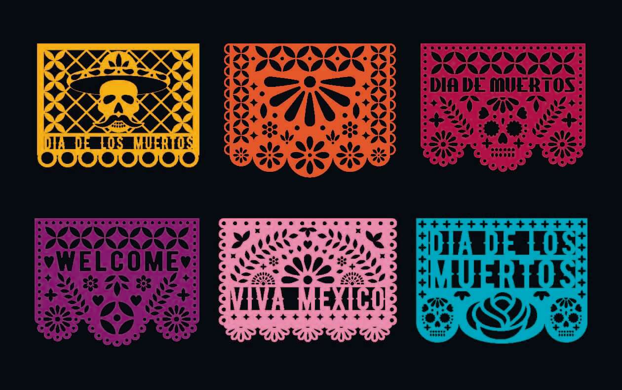 Día de muertos papel picado