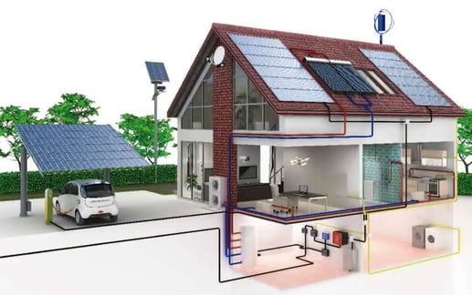 Casa remodelada con energía alternativa