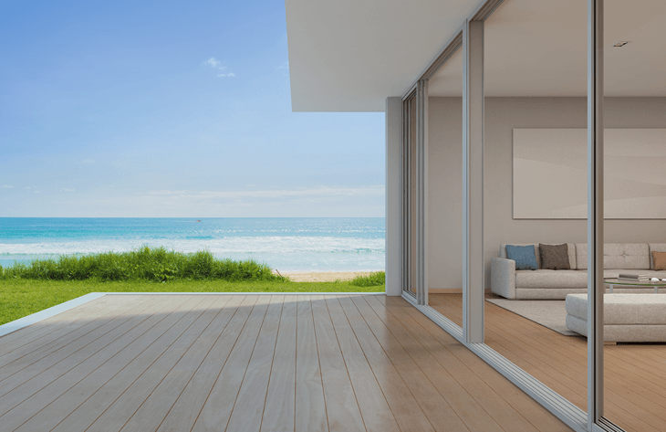 Exterior de una vivienda en la playa